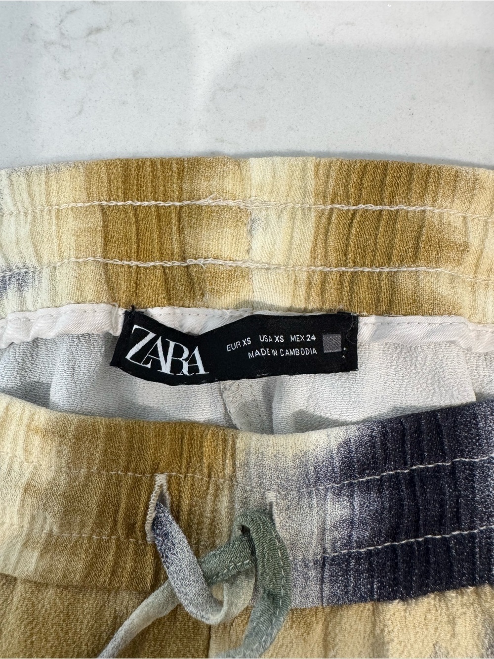 Zara Tie-Dye Wide Leg Pants — Olive, Navy & Mustard - Picture 5 of 8